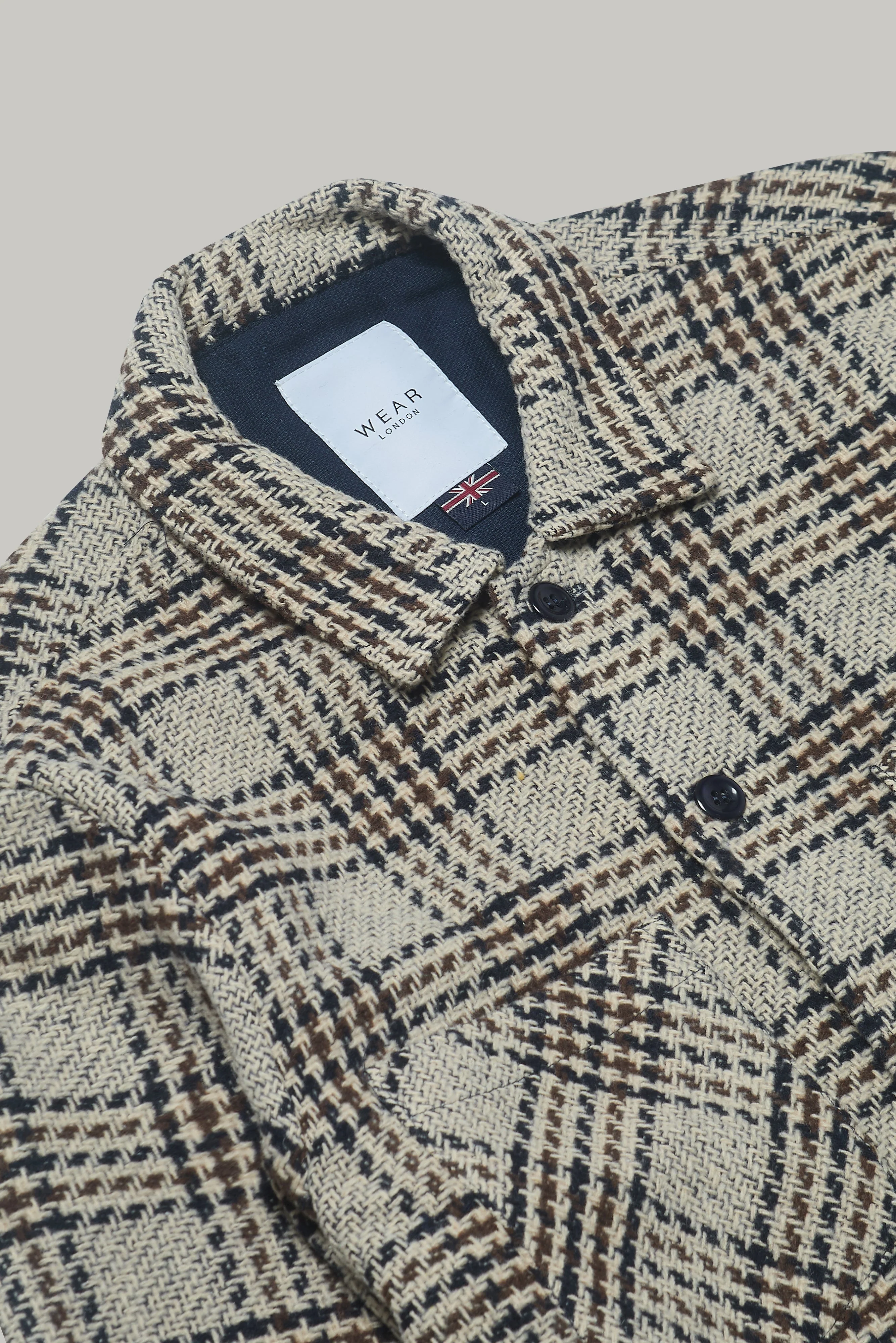 Bart Overshirt - Dogtooth Stone Brown Black - Image 3