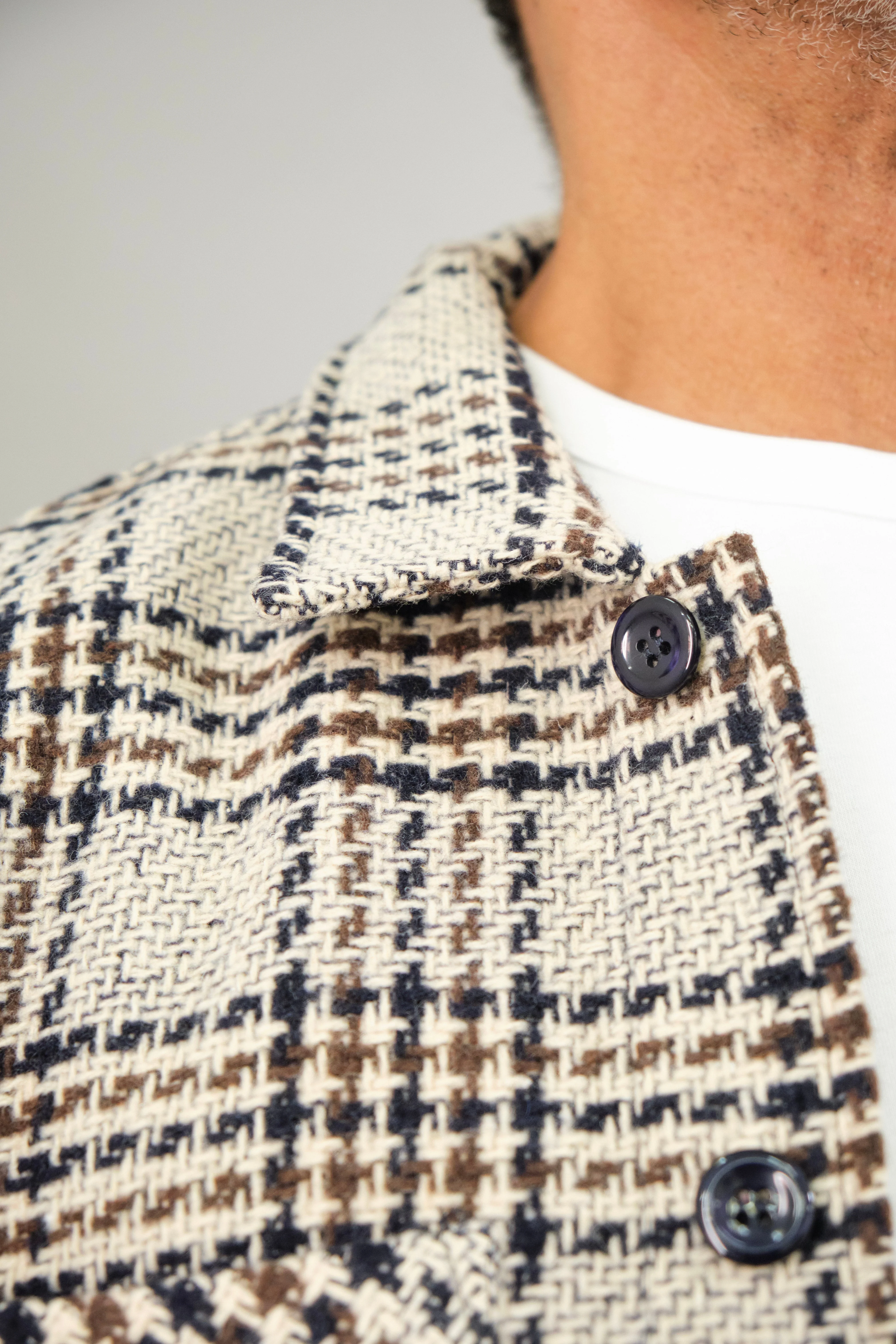 Bart Overshirt - Dogtooth Stone Brown Black - Image 5