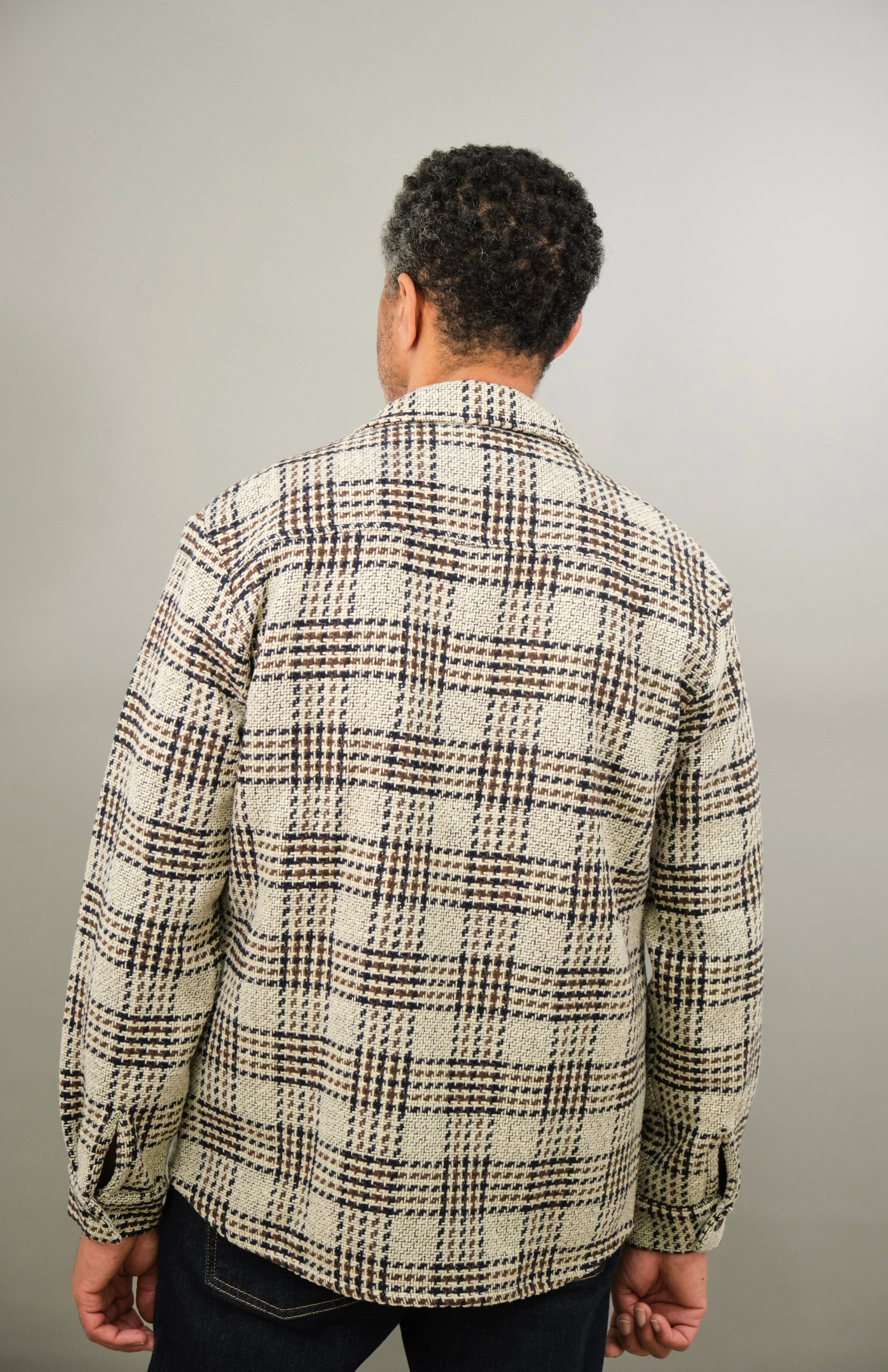 Bart Overshirt - Dogtooth Stone Brown Black - Image 7