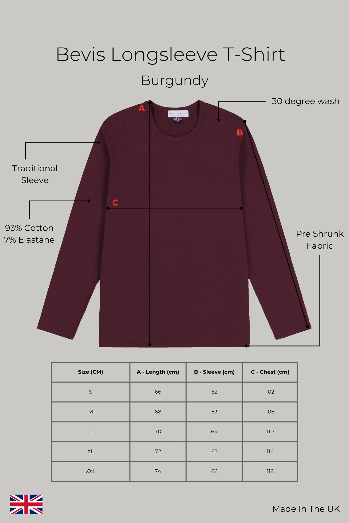 Bevis Long Sleeve Cotton T-shirt - Burgundy - Image 7