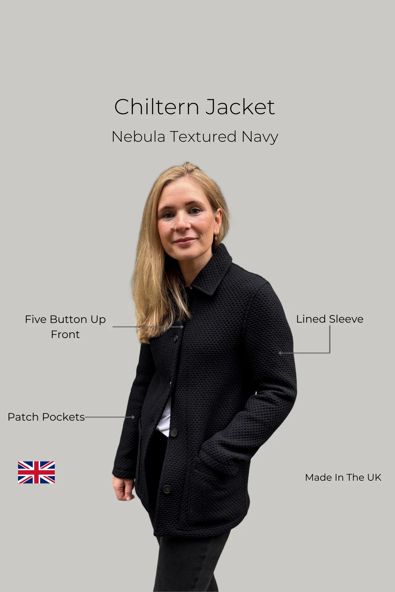 Chiltern jacket - Nebula textured navy - Image 6