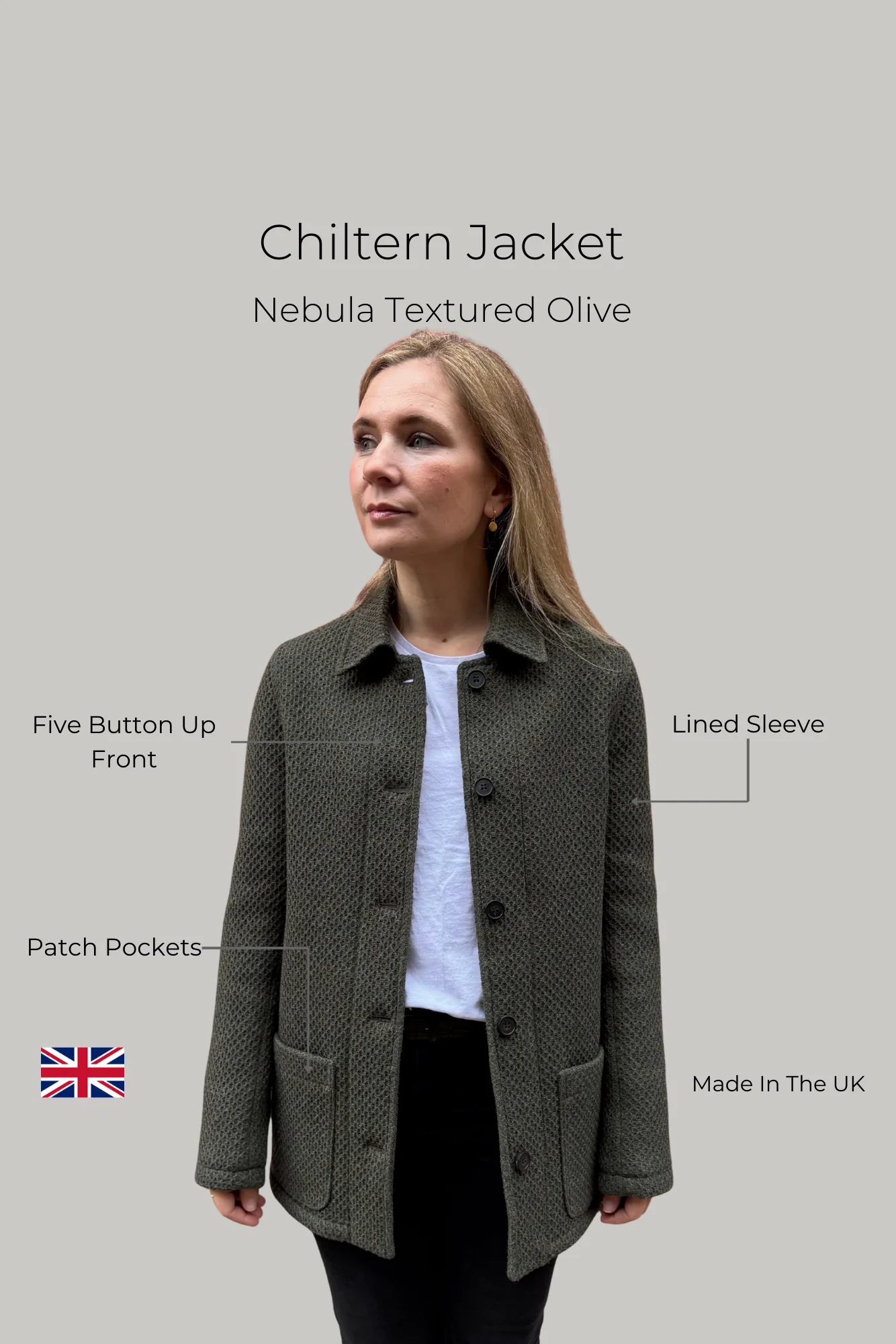 Chiltern jacket - Nebula textured Olive - Image 6