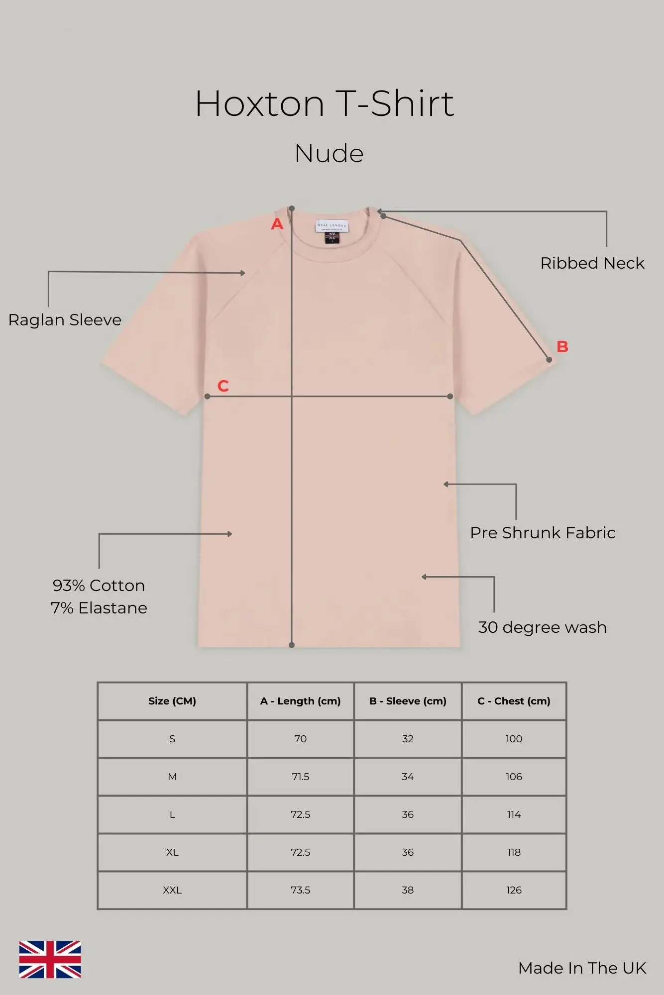 Hoxton Raglan Sleeve Fitted T-shirt - Nude - Image 6