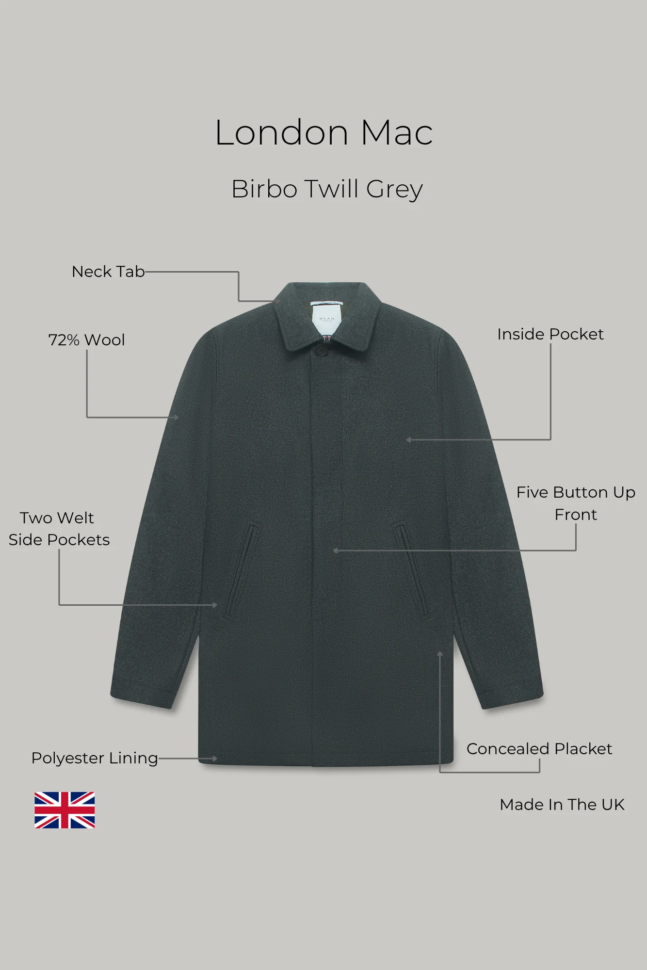 London Mac - Birbo Twill Grey - Image 6
