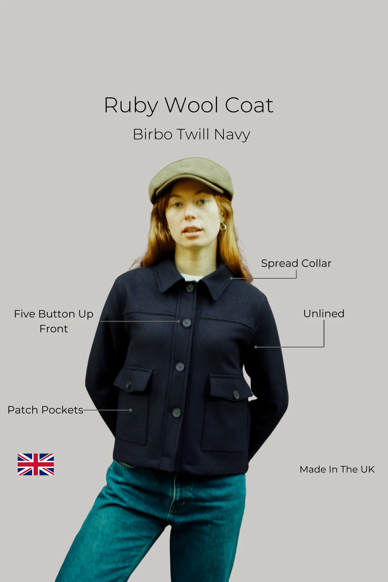 Ruby wool coat - Birbo Twill Navy - Image 6